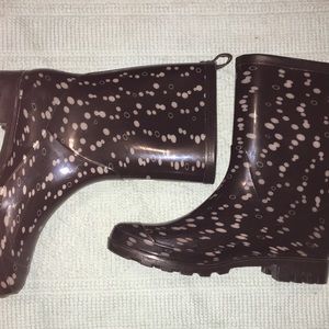 Black and White Polka Dot Rain Boots
